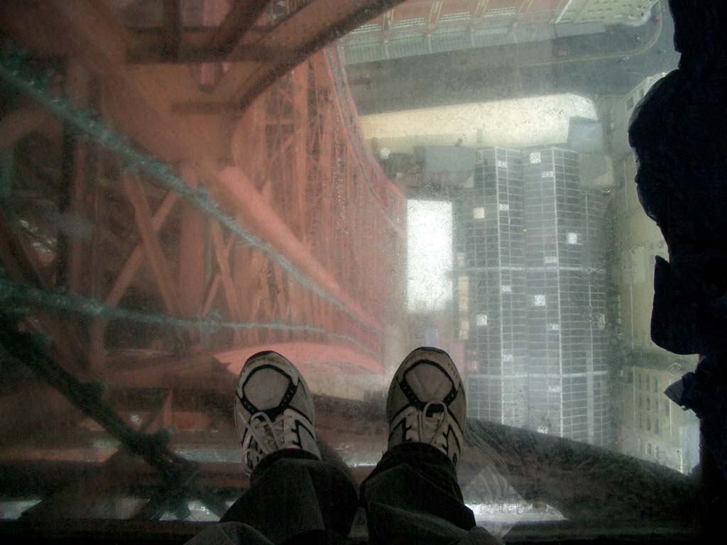 Looking down
