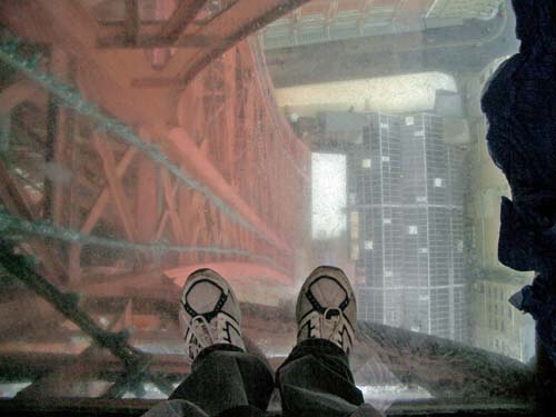 Looking down